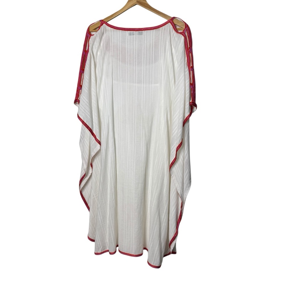 Trina Turk Mirah Embroidered White Kaftan Mini Dress - Picture 5 of 6